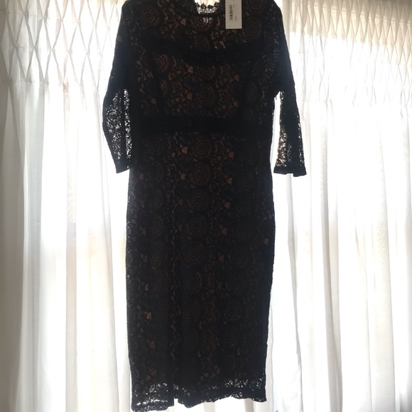 Black Lace Midi Dress - Picture 3 of 7